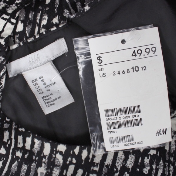 H&M NWT Bold Patterned Midi Dress 10 - Picture 7 of 7